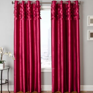 Lazio Faux Silk Grommet Top Curtain Panel, Pink