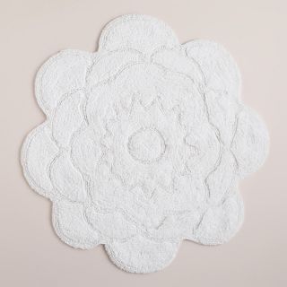 White Flower Bath Mat   World Market