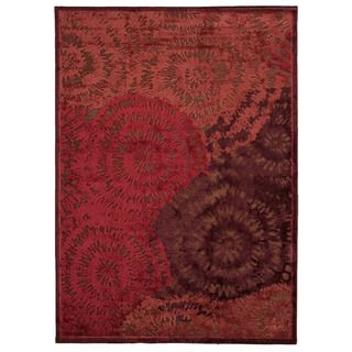 Contemporary Abstract Red/ Orange Rug (5 X 76)
