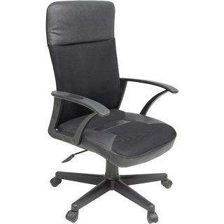 Imperial High Back Touch Leather Office Chair (BlackMaterials Leather and black designer fabricCurved back and padded headrestContoured back provides lumbar supportPneumatic seat height360 degree swivelTilt tensionTilt lockWeight capacity 250 poundsSeat