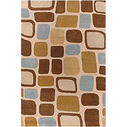 Hand tufted Contemporary Bold Mandara Rug (5 X 76) (IvoryPattern GeometricMeasures 0.75 inch thickTip We recommend the use of a non skid pad to keep the rug in place on smooth surfaces.All rug sizes are approximate. Due to the difference of monitor colo