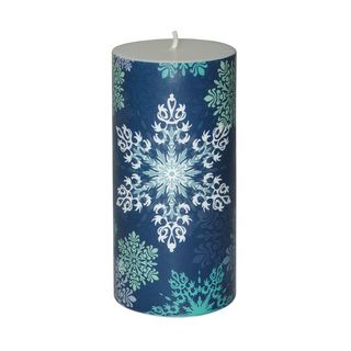 3 X 6 inch Christmas Snowflake Pillar Candle (set Of 4)