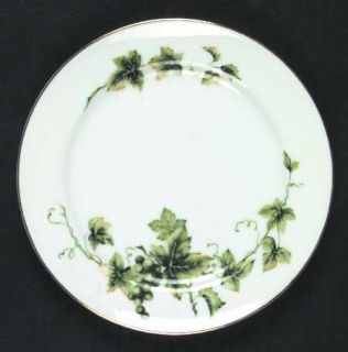 Hira China Virginia Salad Plate, Fine China Dinnerware   Green&Yellow Grapes&Lea