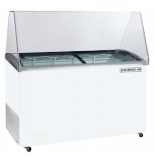Beverage Air Dipping Cabinet Freezer w/ (12) Display and (5) Storage 3 gal Container Capacity, White