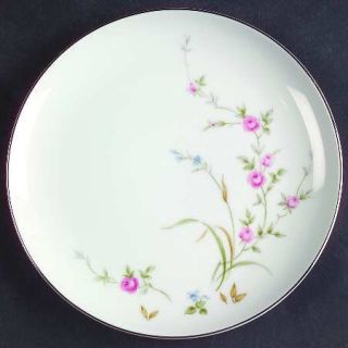 Sango Spring Song Bread & Butter Plate, Fine China Dinnerware   Pink Roses,Blue