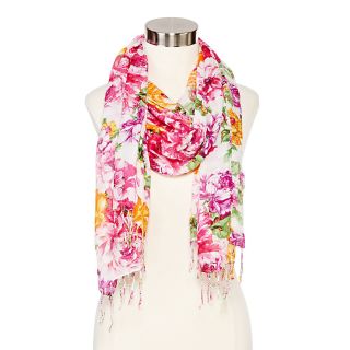 Floral Print Scarf, Pink, Womens