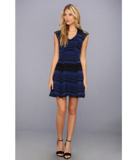 Rebecca Taylor S/S Stripe Tweed Dress Womens Dress (Black)