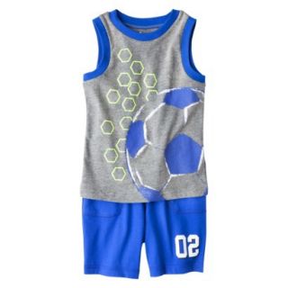 Circo Infant Toddler Boys Soccer Muscle Tee & Jersey Short Set   Gray/Blue 5T