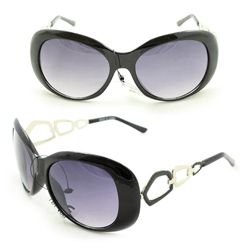 Womens 11121 Black And Purple Round Sunglasses