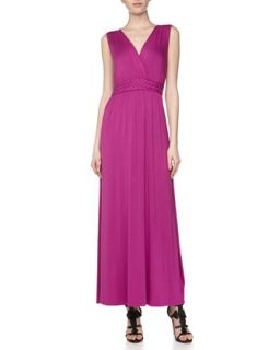 Sleeveless Braided Maxi Dress, Purple Petunia