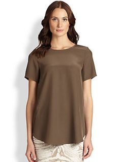 Lafayette 148 New York Silk Kandence Top   Nougat