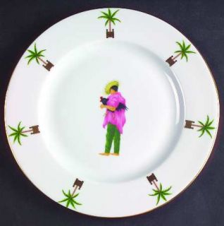 Philippe Deshoulieres Caraibes/Tropical Island Salad/Dessert Plate, Fine China D