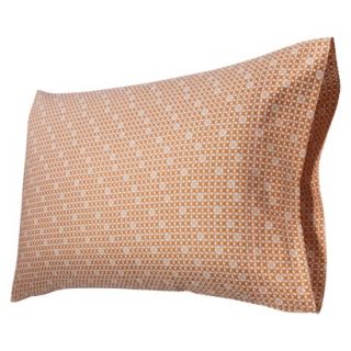 Room Essentials Easy Care Pillowcase Set   Orange Grid (Standard)