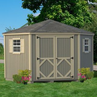 Little Cottage 10 x 10 ft. 5 Sided Classic Panelized Garden Shed Multicolor  