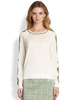 Tory Burch Scarlet Sweater   White