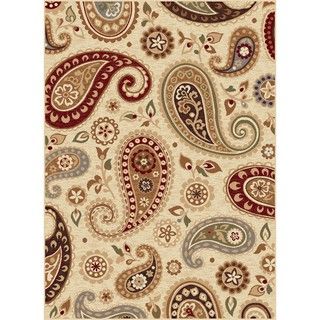 Infinity Ivory Area Rug (53 X 73) (PolypropyleneConstruction Method Machine madePile Height 0.39 inchesStyle TransitionalPrimary color IvorySecondary colors Red/beigePattern AbstractTip We recommend the use of a non skid pad to keep the rug in plac