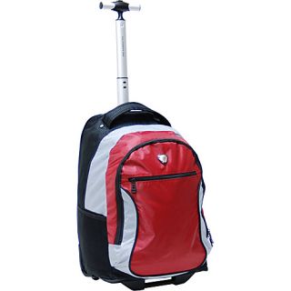 City View Wheeled Backpack   Deep Red/ Grey/