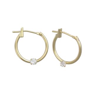 Girls 14K Gold Cubic Zirconia Accent Hoop Earrings, Girls