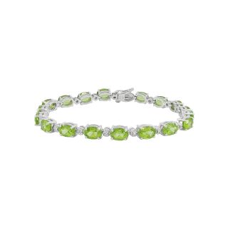 Genuine Peridot & Diamond Accent Tennis Bracelet, Womens