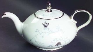 Baronet Silver Arbor Teapot & Lid, Fine China Dinnerware   Silver Blossoms,    B