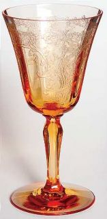 Fostoria Vesper Amber Wine Glass   Stem #5093,Etch #275,All Amber