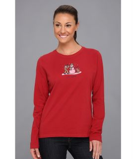 Life is good Holiday Crusher L/S Womens Long Sleeve Pullover (Red)