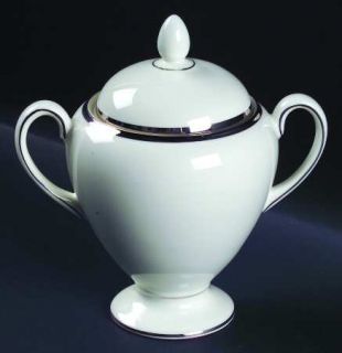 Wedgwood Majesty Platinum Globe Shape Sugar Bowl & Lid, Fine China Dinnerware  