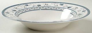 Royal Doulton Cambridge Rim Soup Bowl, Fine China Dinnerware   Blue Flowers,Blue