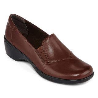 Clarks May Ivy Leather Slip Ons, Brown, Womens