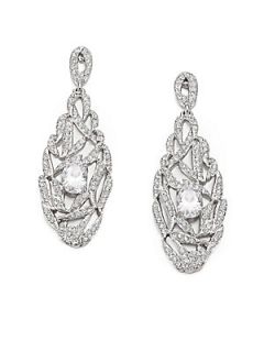 Adriana Orsini Pave Crystal Drop Earrings   Silver