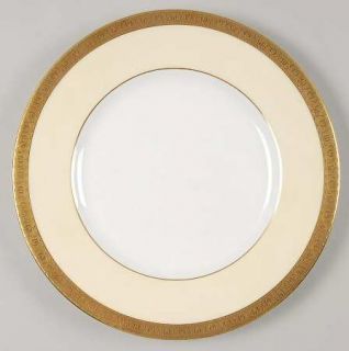 Minton Buckingham Dinner Plate, Fine China Dinnerware   Gold Encrusted, Cream Ri