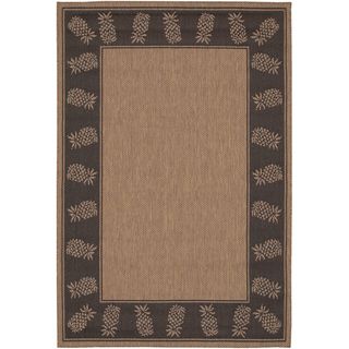 Recife Tropics Cocoa/ Black Runner Rug (23 X 710) (CocoaSecondary colors BlackPattern BorderTip We recommend the use of a non skid pad to keep the rug in place on smooth surfaces.All rug sizes are approximate. Due to the difference of monitor colors, s