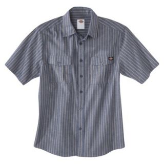Dickies Mens Short Sleeve Chambray Button Down   Blue L