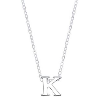 Sterling Silver Pendant Small Letter K   Silver