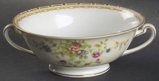 National China (Japan) Patricia Footed Cream Soup Bowl, Fine China Dinnerware  
