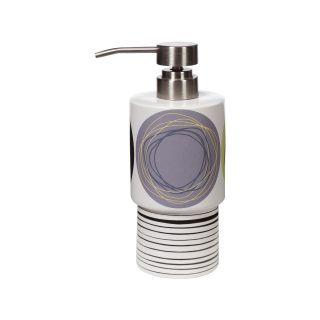 Creative Bath Dot Swirl Ceramic Soap Dispenser, Citron