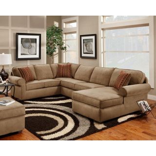 Chelsea Home Vera 3 Piece Secational and Ottoman   Victory Lane Taupe