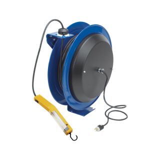 Coxreels PC Series Power Cord Reel with Fluorescent Angle Light   100 Ft.,