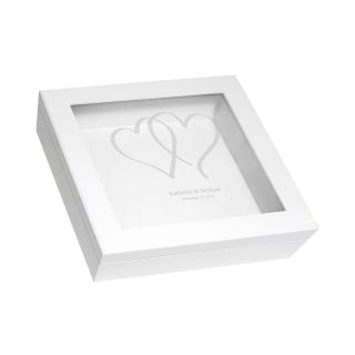Heart Wedding Keepsake Box, White