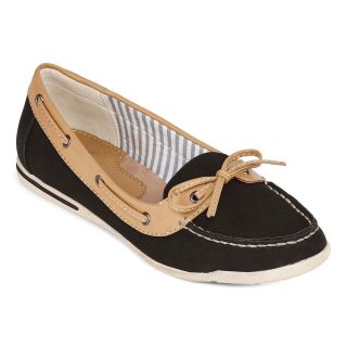 Yuu Freed Boat Shoes, Black, Womens