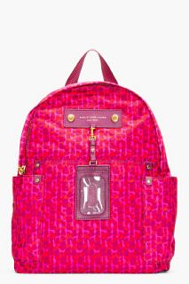 Marc By Marc Jacobs Fuchsia Leopard Print Nylon Preppy Isa Backpack