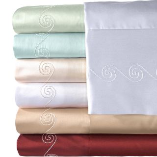 American Heritage 500tc Egyptian Cotton Sateen Embroidered Swirl Sheet Set,