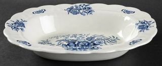 Booths Peony Blue 10 Oval Vegetable Bowl, Fine China Dinnerware   Blue Flowers,