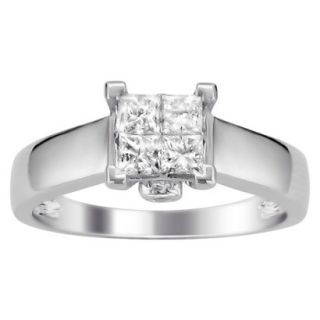 1/2 CT. T.W. Princess Cut Diamond Composite Set Ring in 14K White Gold (I J,