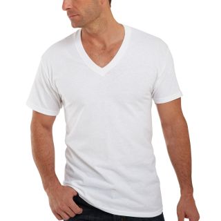 Hanes 4 pk. ComfortBlend Slim V Neck T Shirts, White, Mens