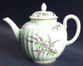 Royal Worcester Dunrobin Teapot & Lid, Fine China Dinnerware   Pink/Purple Flowe