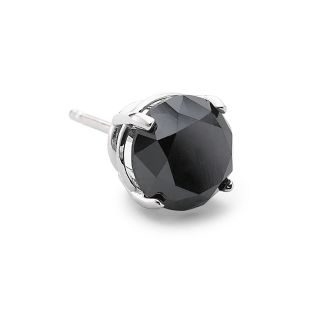 1 CT. T.W. Color Enhanced Black Diamond Single Stud Earring, White, Mens