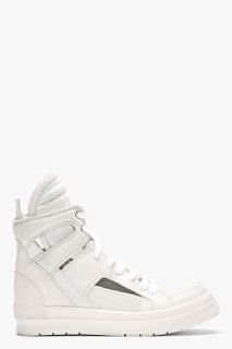 Ca By Cinzia Araia White And Silver Leather Santiago Cut Out Sneakers
