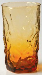 Seneca Driftwood Amber Flat Juice Glass   Stem #1980, Amber, Crinkle Design