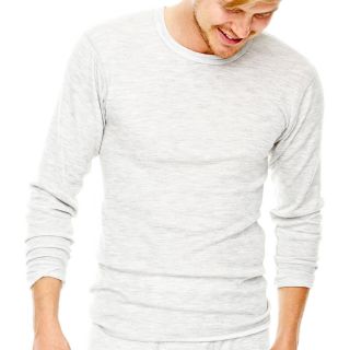 Rock Face Raschel Knit Thermal Shirt, Grey, Mens
